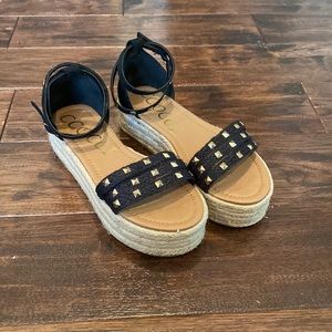 Studded Platform Espadrille Sandals